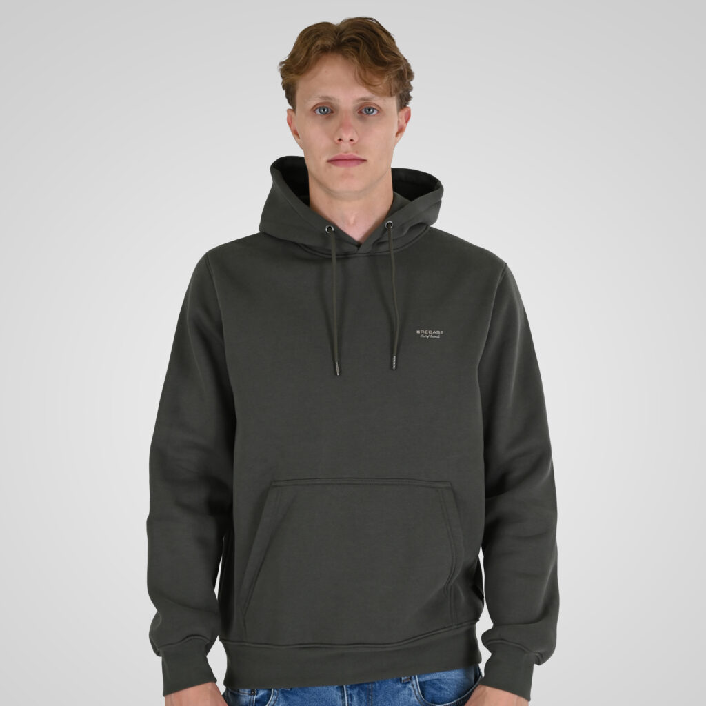 262RTOP-1100 HOODIE WITH HIGH DENSITY PRINT (BRUSHED FLEECE) KHAKI