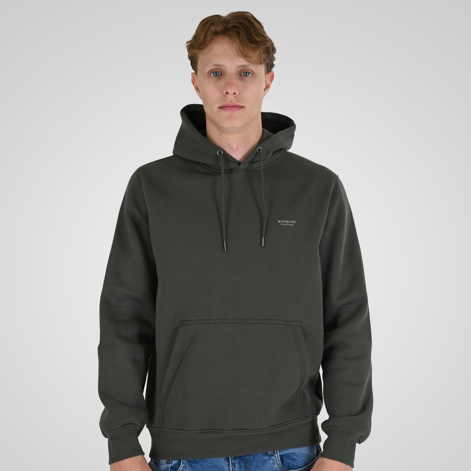 262RTOP-1100 HOODIE WITH HIGH DENSITY PRINT (BRUSHED FLEECE) KHAKI - Image 1