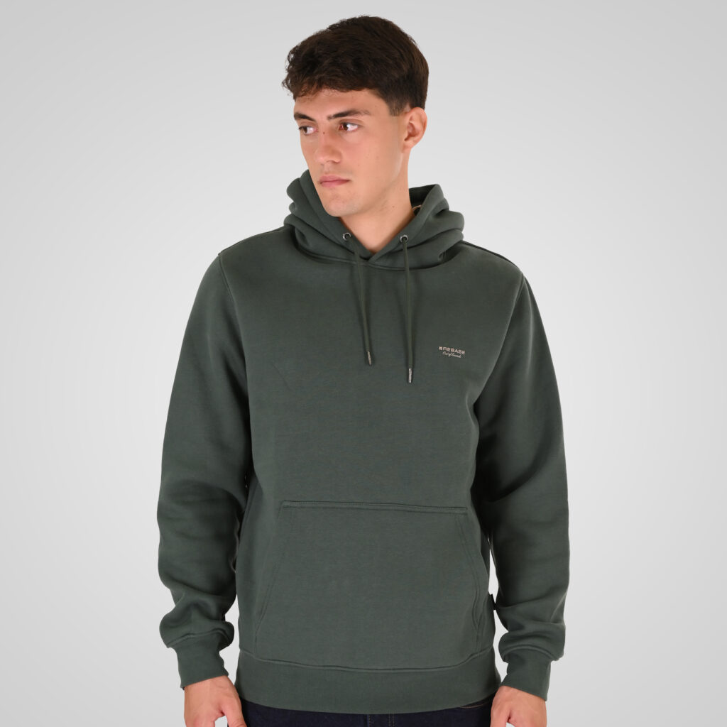 262RTOP-1100 HOODIE WITH HIGH DENSITY PRINT (BRUSHED FLEECE) MOSS GREEN