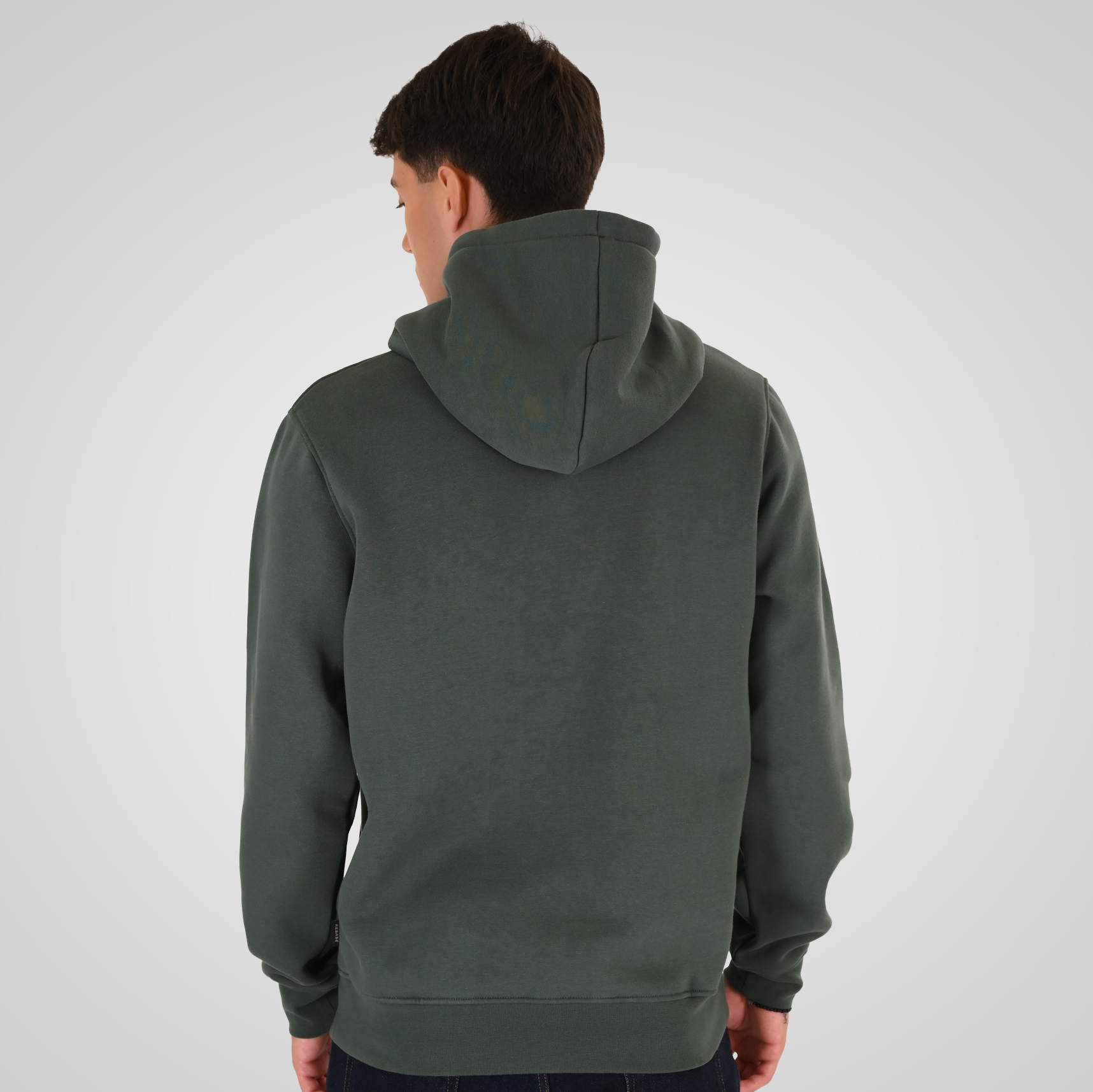 262RTOP-1100 HOODIE WITH HIGH DENSITY PRINT (BRUSHED FLEECE) MOSS GREEN - Image 4