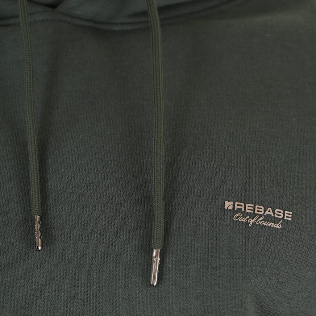 262RTOP-1100 HOODIE WITH HIGH DENSITY PRINT (BRUSHED FLEECE) MOSS GREEN