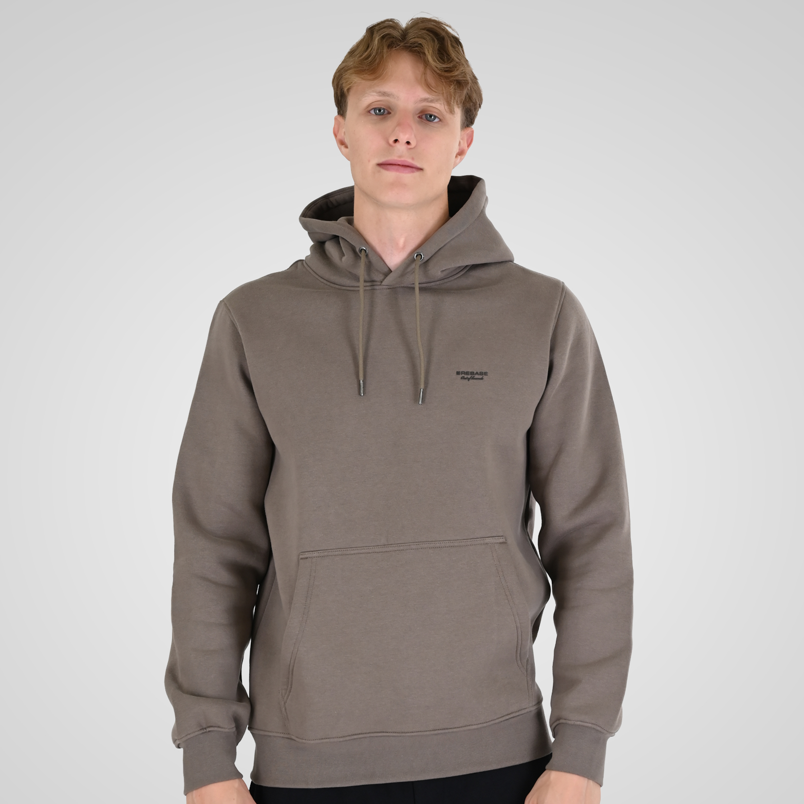 262RTOP-1100 HOODIE WITH HIGH DENSITY PRINT (BRUSHED FLEECE) TAUPE - Image 1