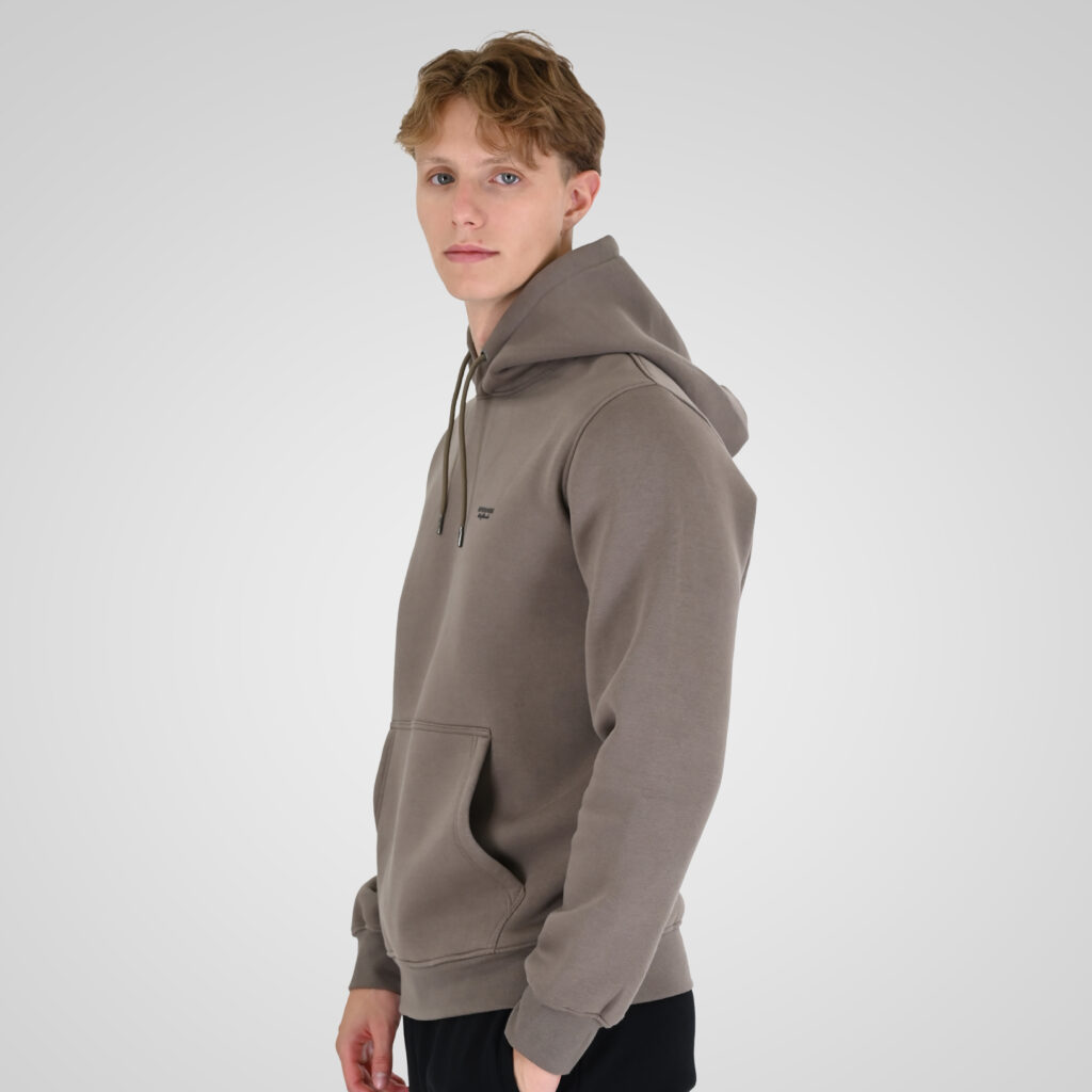 262RTOP-1100 HOODIE WITH HIGH DENSITY PRINT (BRUSHED FLEECE) TAUPE