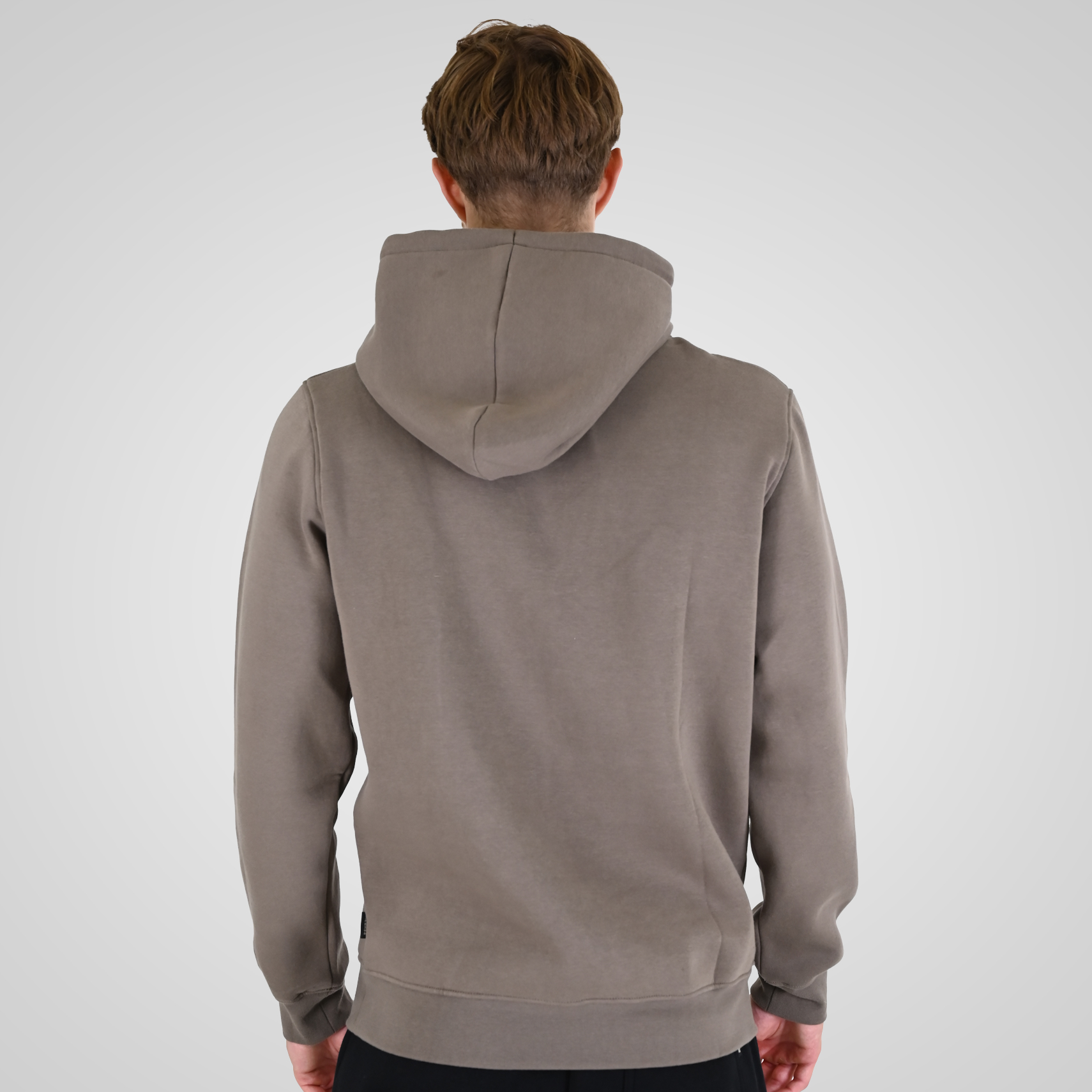 262RTOP-1100 HOODIE WITH HIGH DENSITY PRINT (BRUSHED FLEECE) TAUPE - Image 4
