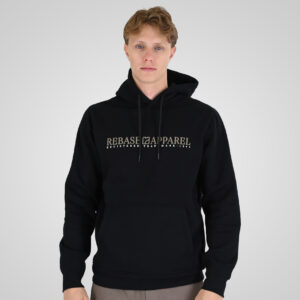 262RTOP-1101 HOODIE WITH PUFF PRINT (BRUSHED FLEECE) BLACK