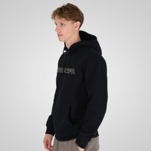262RTOP-1101 HOODIE WITH PUFF PRINT (BRUSHED FLEECE) BLACK - Image 3