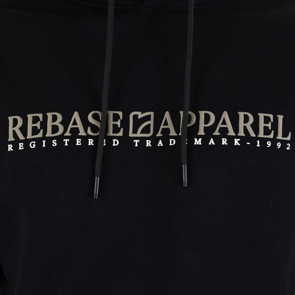 262RTOP-1101 HOODIE WITH PUFF PRINT (BRUSHED FLEECE) BLACK