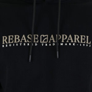 262RTOP-1101 HOODIE WITH PUFF PRINT (BRUSHED FLEECE) BLACK - Image 5
