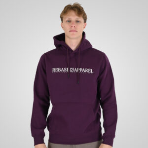 262RTOP-1101 HOODIE WITH PUFF PRINT (BRUSHED FLEECE) DK RASPBERRY
