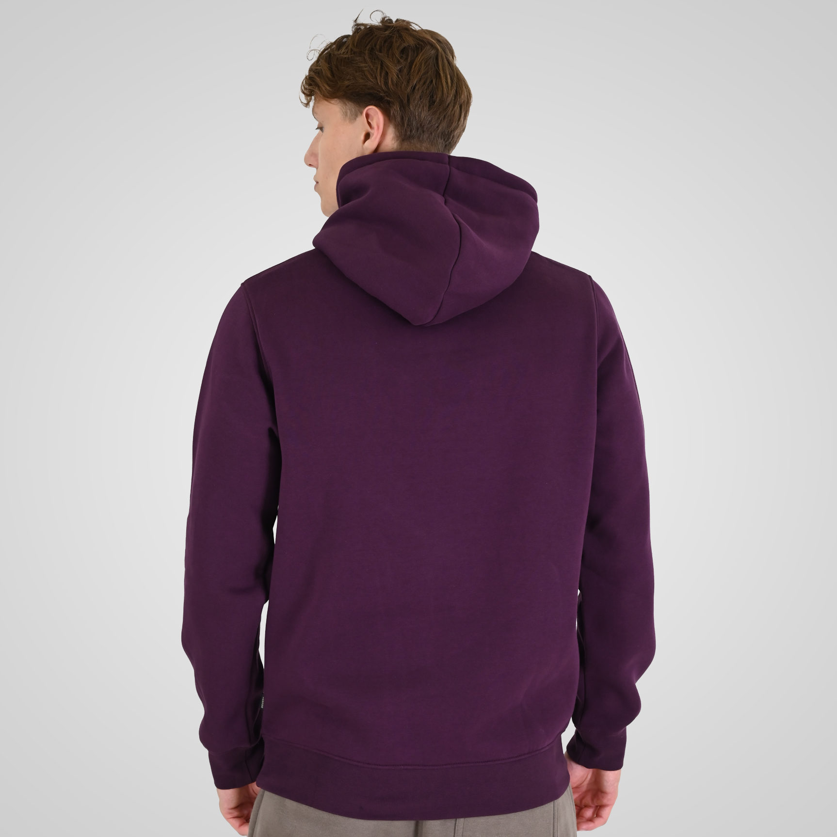 262RTOP-1101 HOODIE WITH PUFF PRINT (BRUSHED FLEECE) DK RASPBERRY - Image 4
