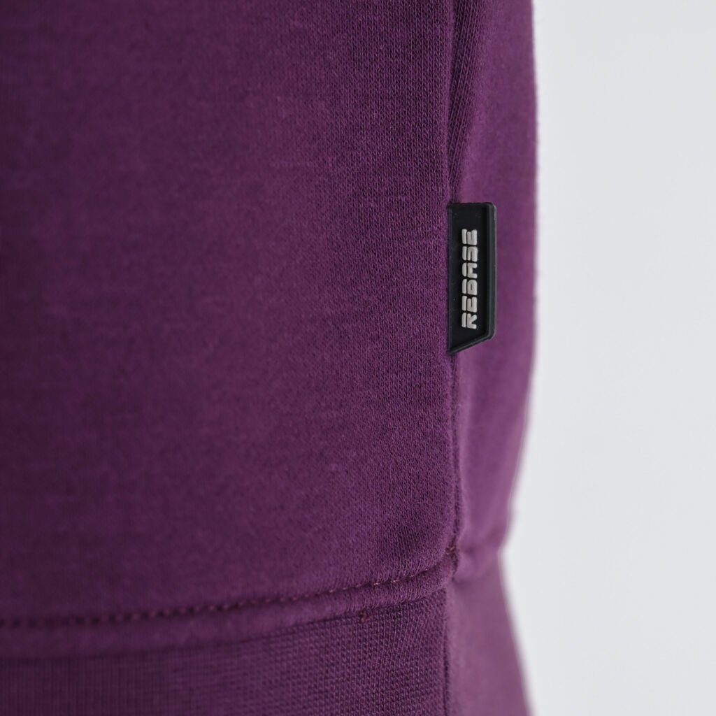262RTOP-1101 HOODIE WITH PUFF PRINT (BRUSHED FLEECE) DK RASPBERRY