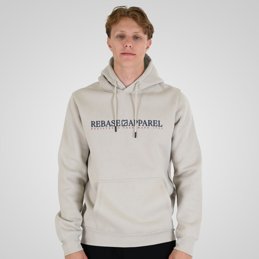 262RTOP-1101 HOODIE WITH PUFF PRINT (BRUSHED FLEECE) ICE