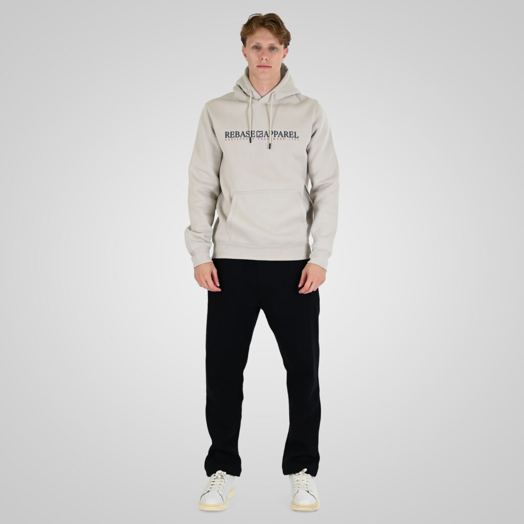 262RTOP-1101 HOODIE WITH PUFF PRINT (BRUSHED FLEECE) ICE