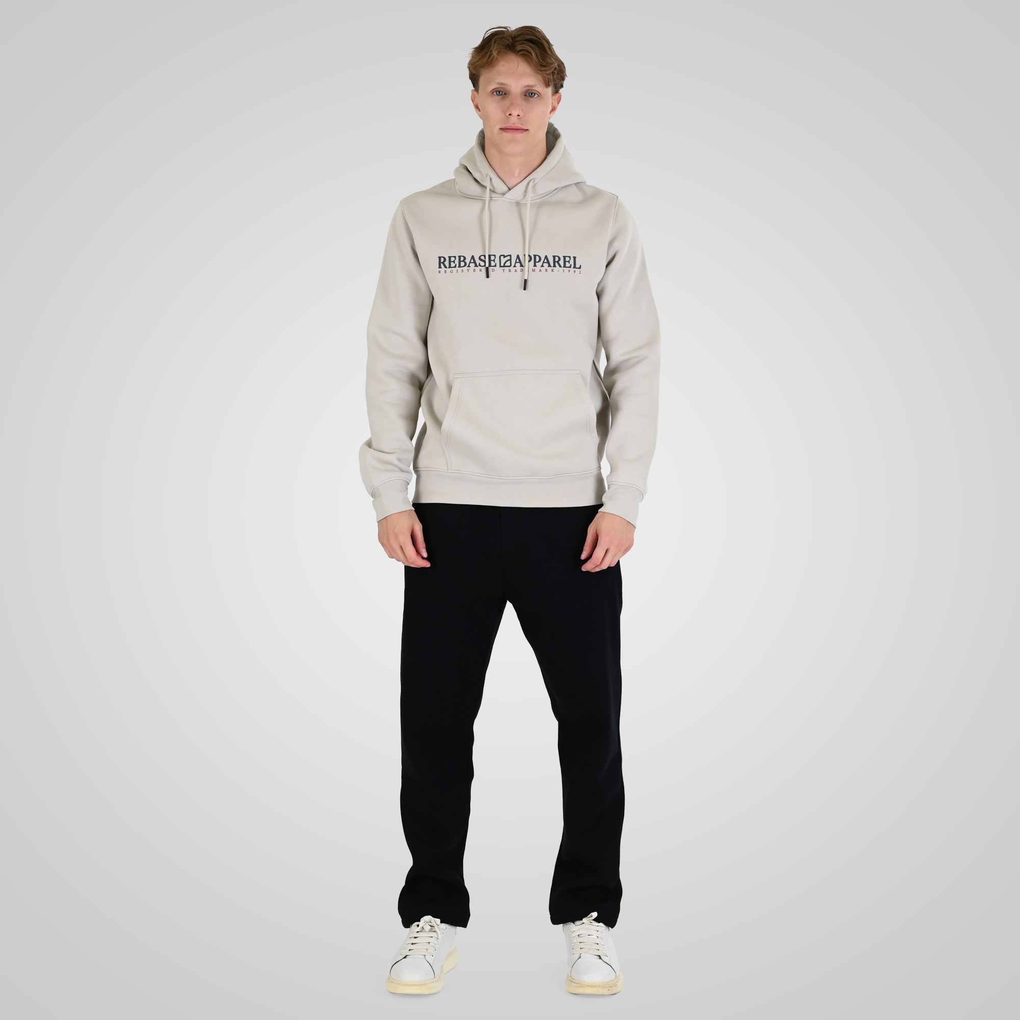 262RTOP-1101 HOODIE WITH PUFF PRINT (BRUSHED FLEECE) ICE - Image 2
