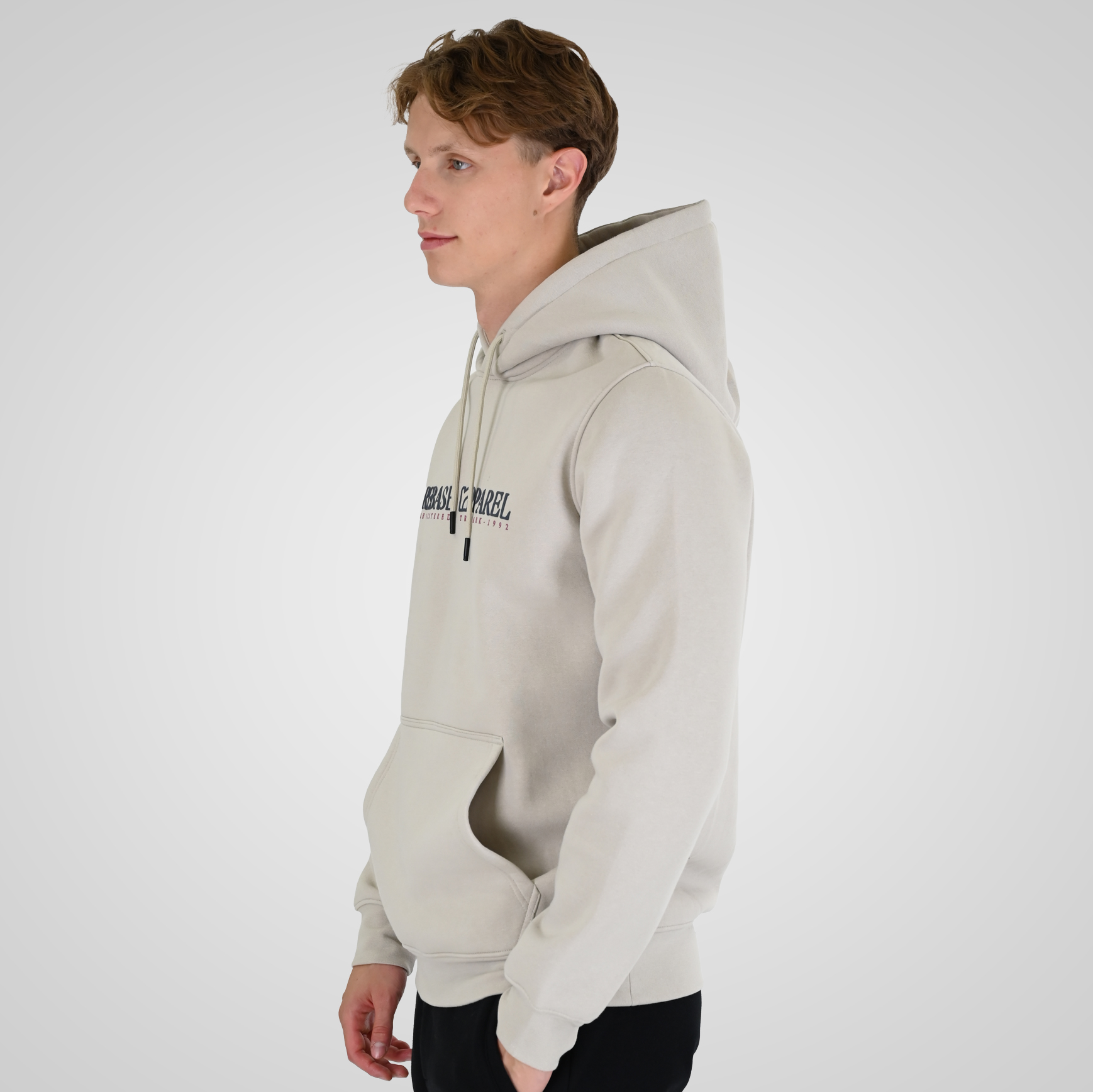 262RTOP-1101 HOODIE WITH PUFF PRINT (BRUSHED FLEECE) ICE - Image 3