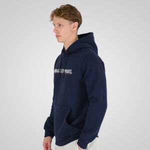 262RTOP-1101 HOODIE WITH PUFF PRINT (BRUSHED FLEECE) NAVY - Image 3