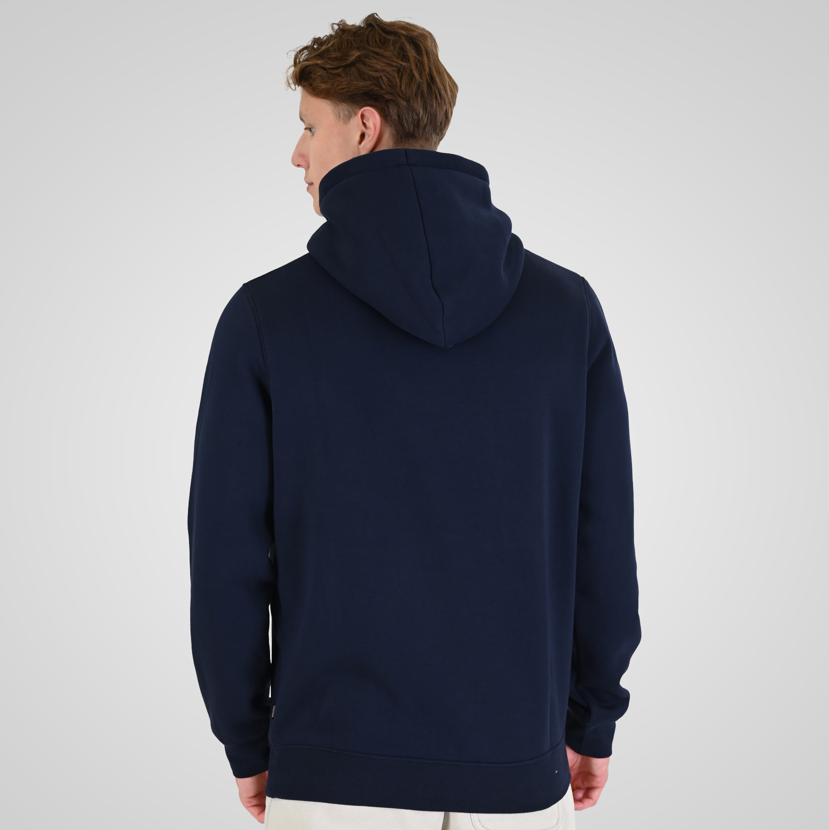262RTOP-1101 HOODIE WITH PUFF PRINT (BRUSHED FLEECE) NAVY - Image 4