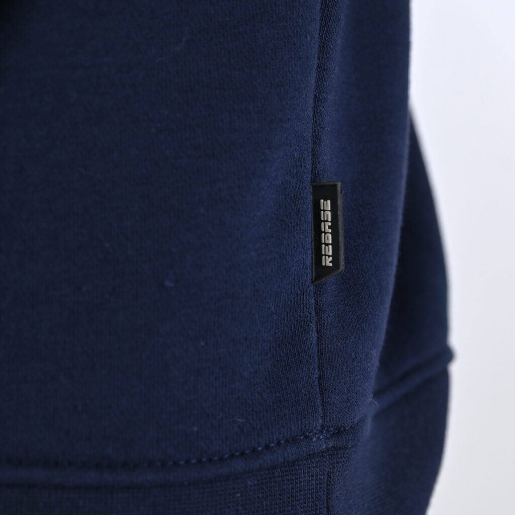 262RTOP-1101 HOODIE WITH PUFF PRINT (BRUSHED FLEECE) NAVY