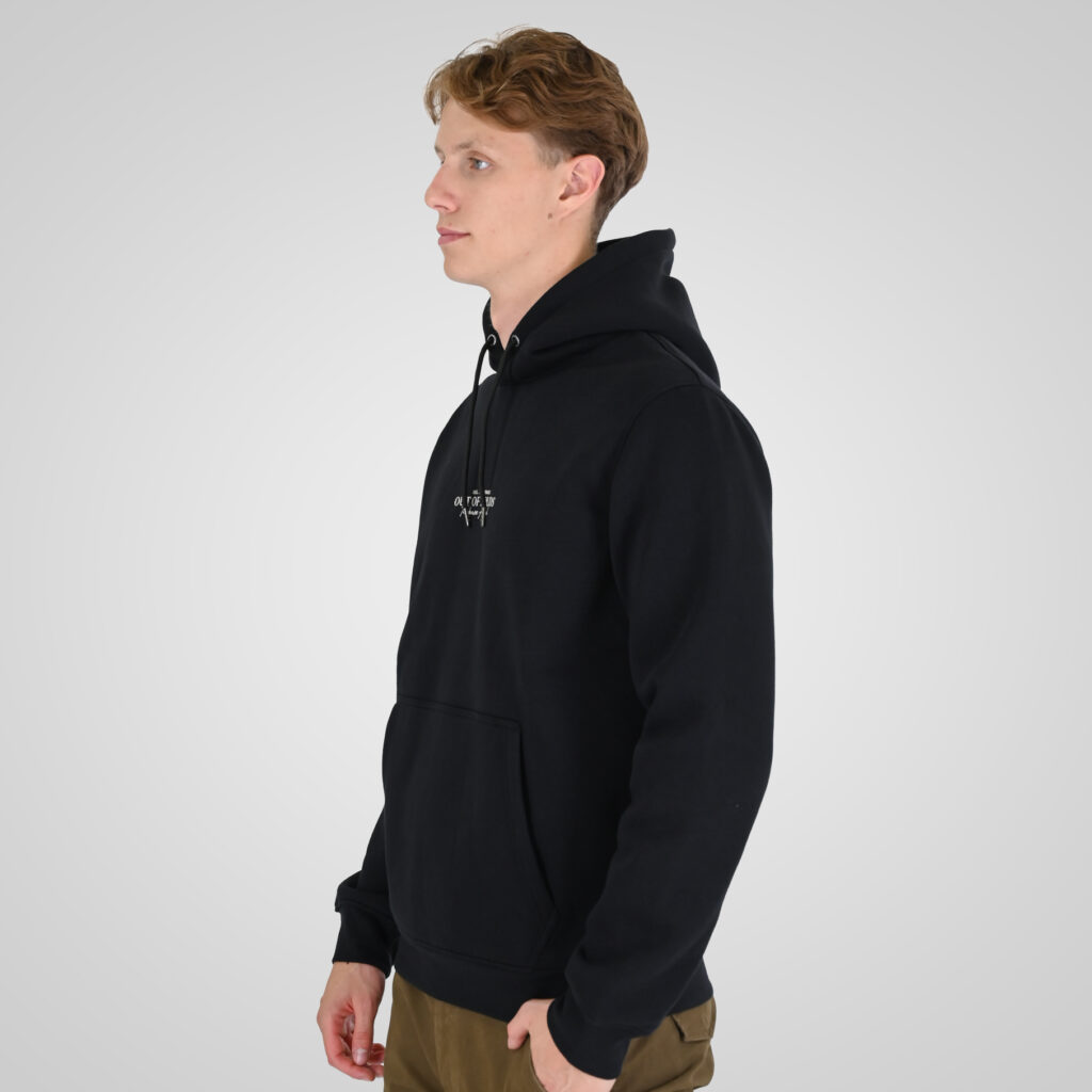 262RTOP-1102 HOODIE WITH HIGH DENSITY PRINT (BRUSHED FLEECE) BLACK