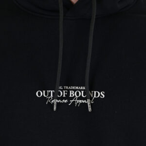 262RTOP-1102 HOODIE WITH HIGH DENSITY PRINT (BRUSHED FLEECE) BLACK - Image 5