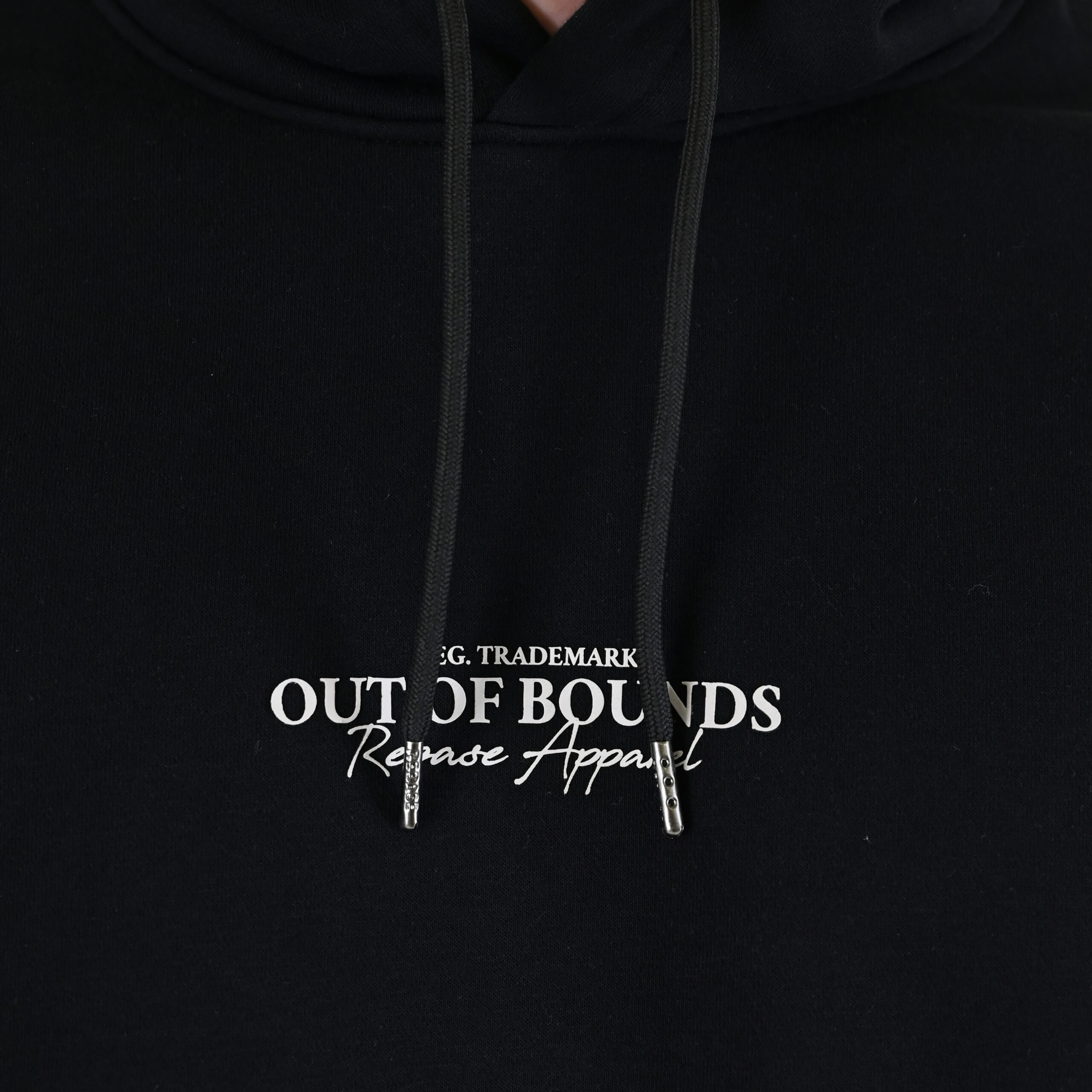 262RTOP-1102 HOODIE WITH HIGH DENSITY PRINT (BRUSHED FLEECE) BLACK - Image 5