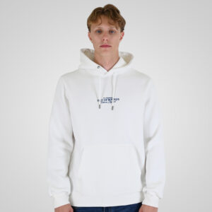262RTOP-1102 HOODIE WITH HIGH DENSITY PRINT (BRUSHED FLEECE) OFF WHITE