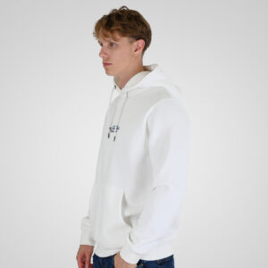 262RTOP-1102 HOODIE WITH HIGH DENSITY PRINT (BRUSHED FLEECE) OFF WHITE - Image 3