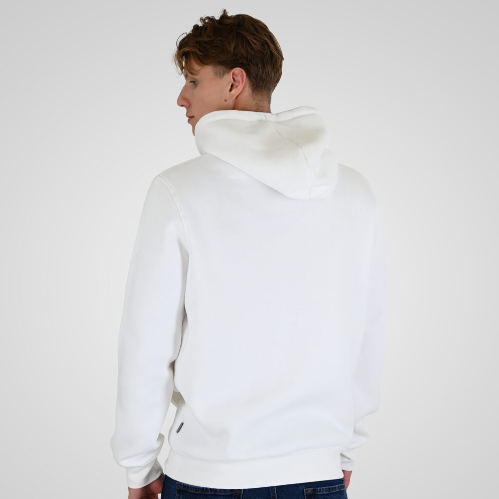 262RTOP-1102 HOODIE WITH HIGH DENSITY PRINT (BRUSHED FLEECE) OFF WHITE