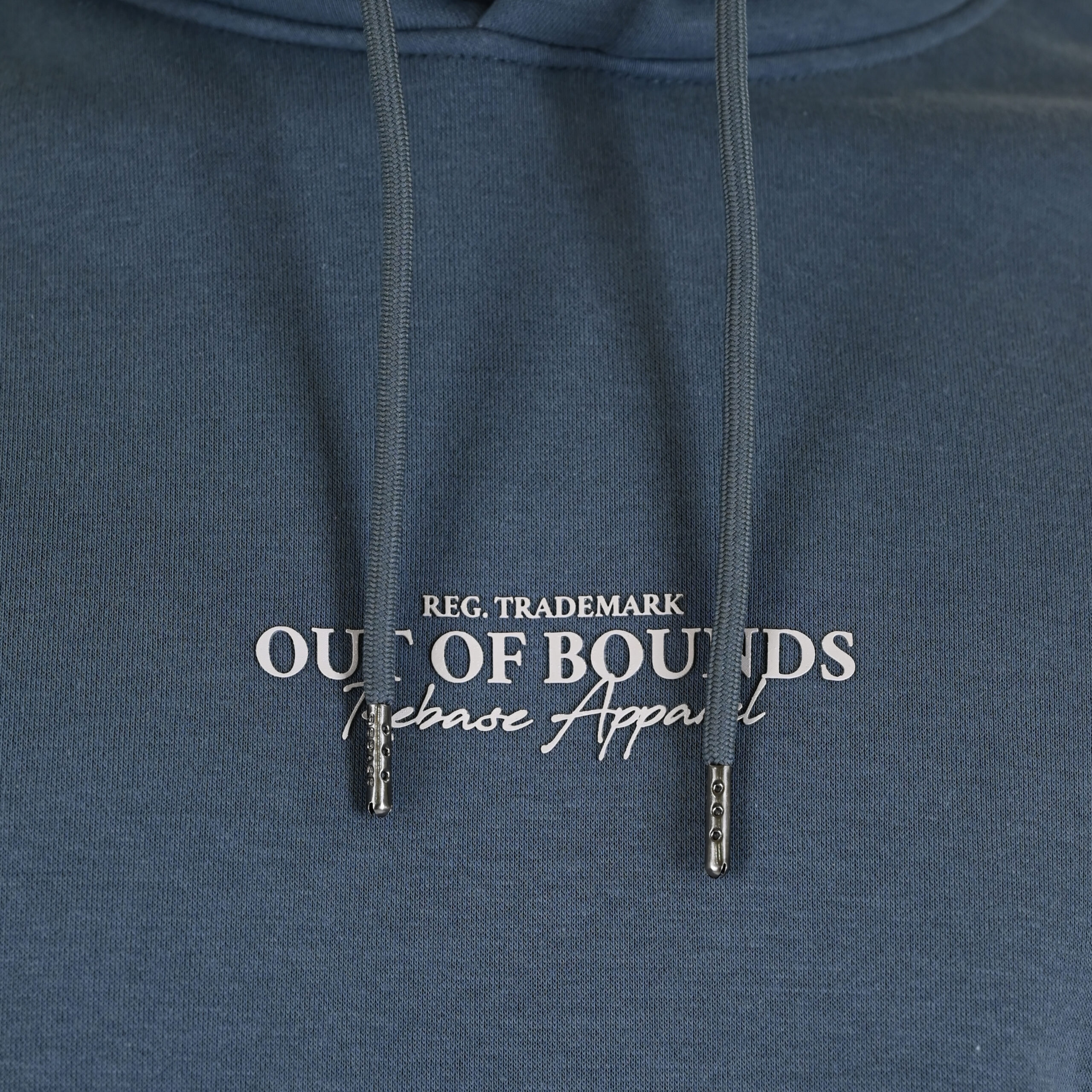 262RTOP-1102 HOODIE WITH HIGH DENSITY PRINT (BRUSHED FLEECE) STONE BLUE - Image 5