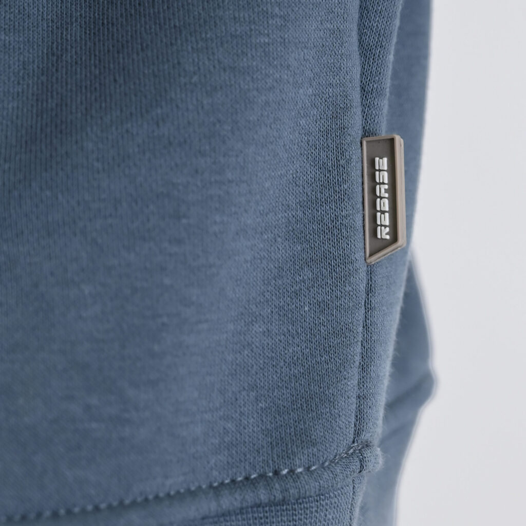 262RTOP-1102 HOODIE WITH HIGH DENSITY PRINT (BRUSHED FLEECE) STONE BLUE