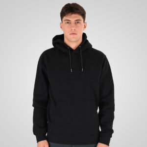 262RTOP-1103 HOODIE WITH PRESSED-EMBOSSED PRINT (BRUSHED FLEECE) BLACK