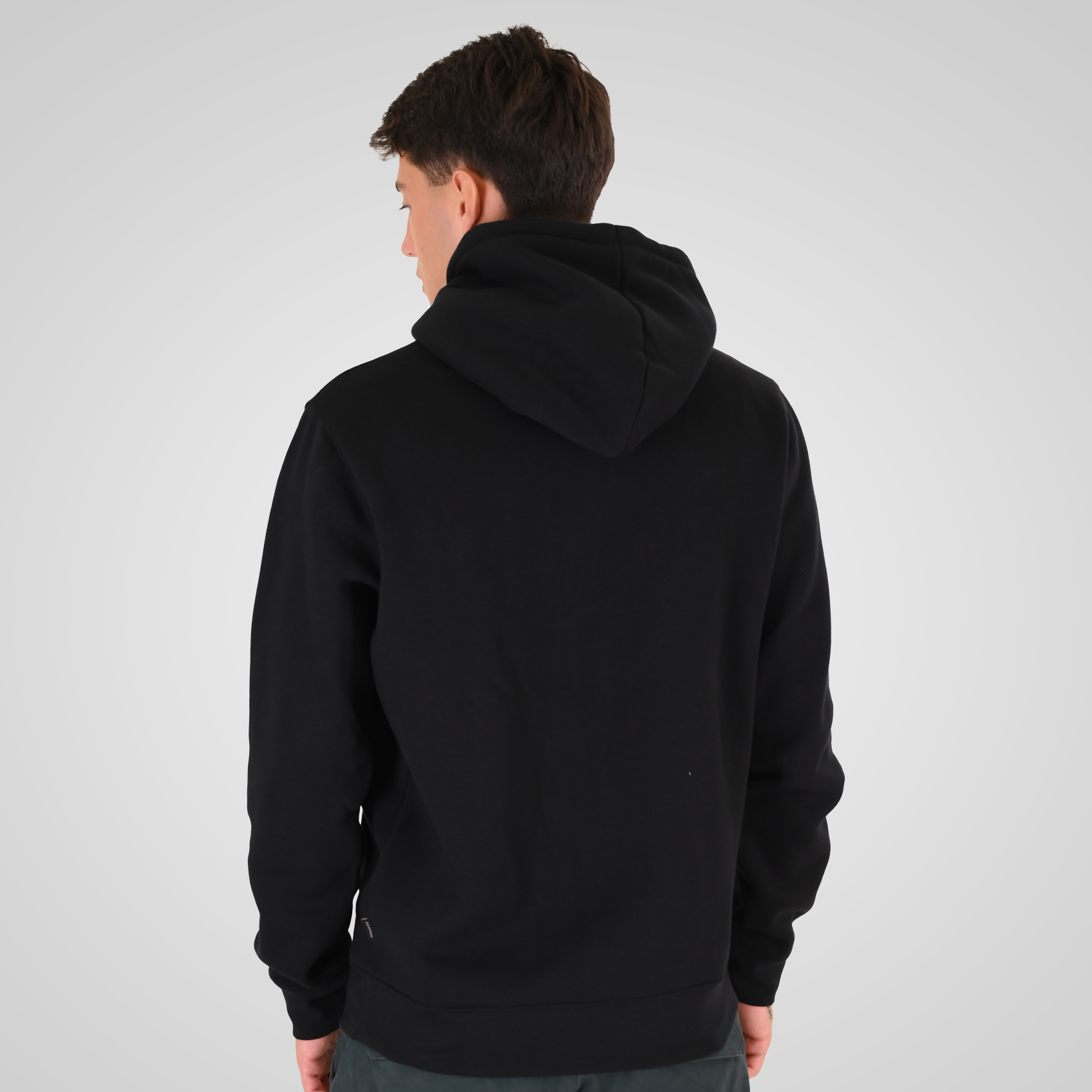 262RTOP-1103 HOODIE WITH PRESSED-EMBOSSED PRINT (BRUSHED FLEECE) BLACK - Image 4