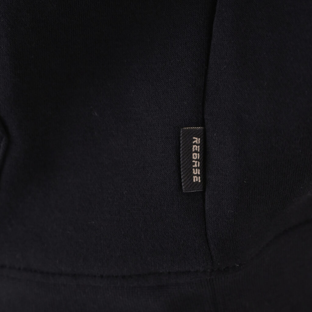 262RTOP-1103 HOODIE WITH PRESSED-EMBOSSED PRINT (BRUSHED FLEECE) BLACK