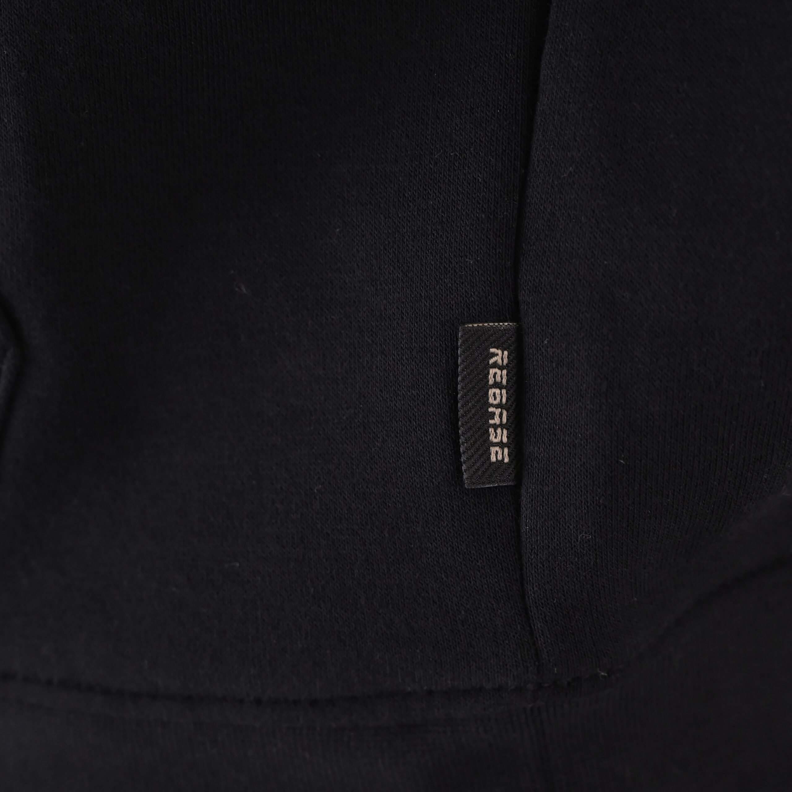 262RTOP-1103 HOODIE WITH PRESSED-EMBOSSED PRINT (BRUSHED FLEECE) BLACK - Image 6