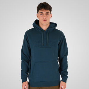 262RTOP-1103 HOODIE WITH PRESSED-EMBOSSED PRINT (BRUSHED FLEECE) DEEP TEAL