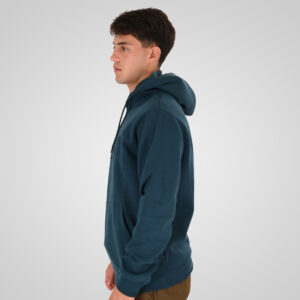 262RTOP-1103 HOODIE WITH PRESSED-EMBOSSED PRINT (BRUSHED FLEECE) DEEP TEAL - Image 3