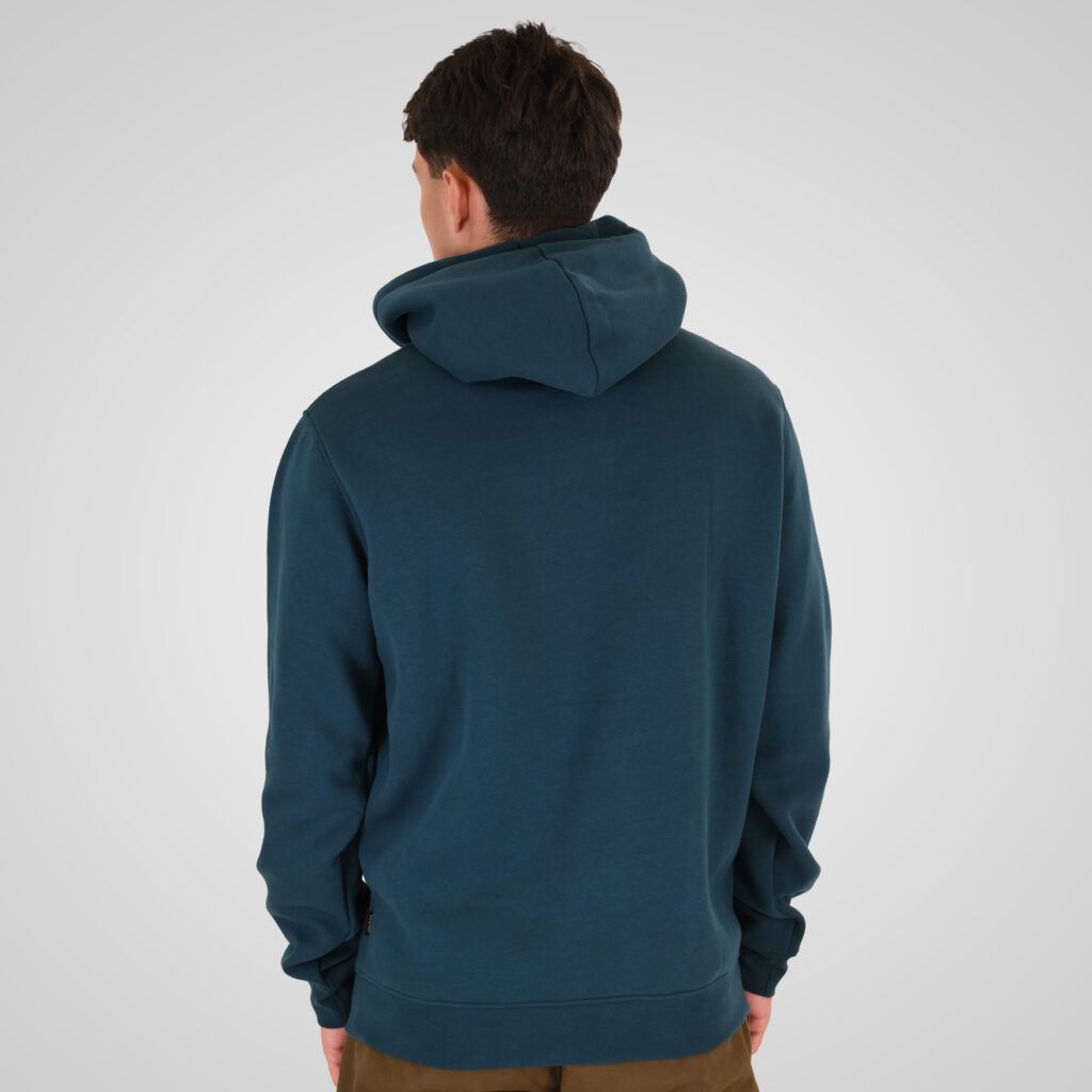 262RTOP-1103 HOODIE WITH PRESSED-EMBOSSED PRINT (BRUSHED FLEECE) DEEP TEAL