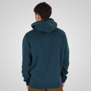 262RTOP-1103 HOODIE WITH PRESSED-EMBOSSED PRINT (BRUSHED FLEECE) DEEP TEAL - Image 4