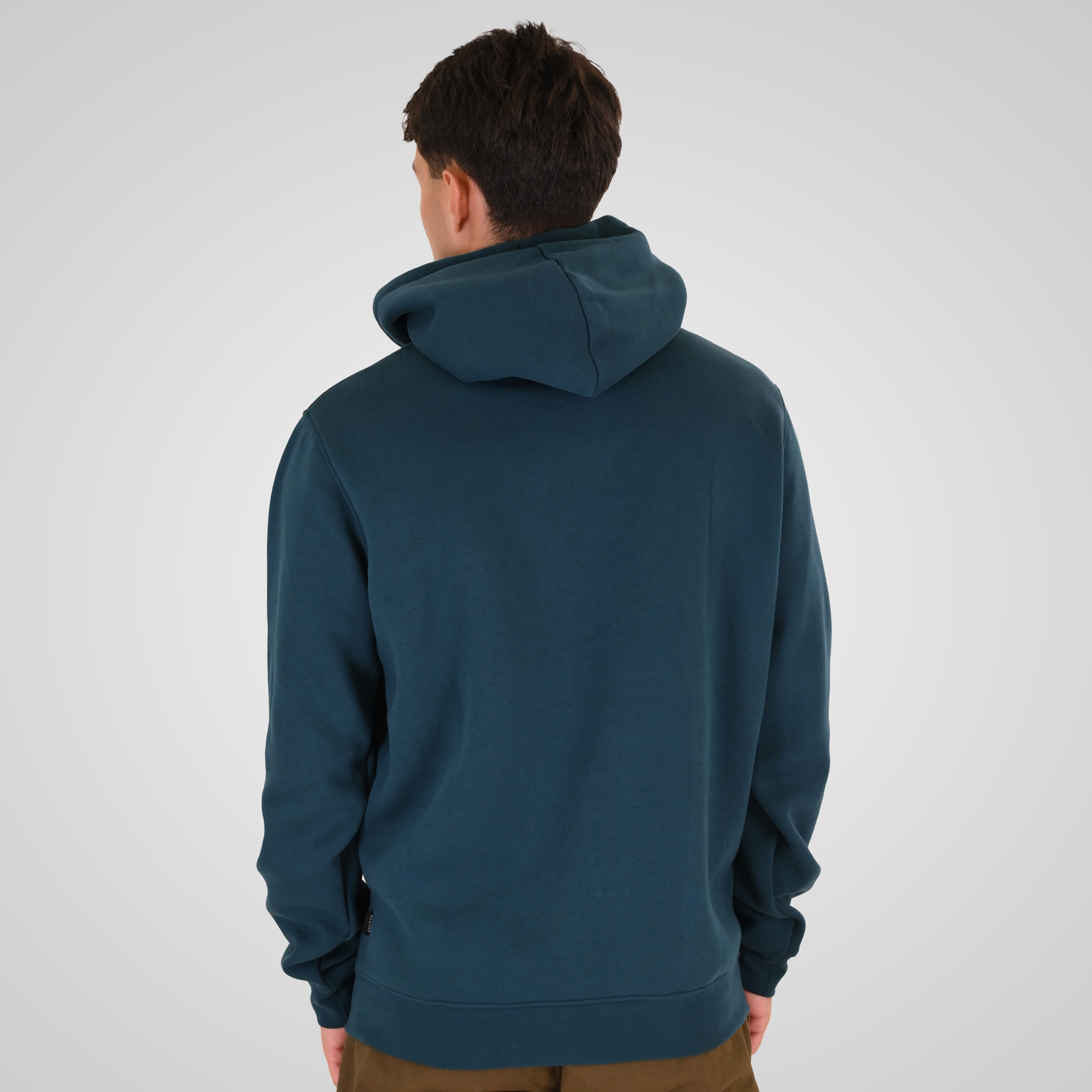 262RTOP-1103 HOODIE WITH PRESSED-EMBOSSED PRINT (BRUSHED FLEECE) DEEP TEAL - Image 4