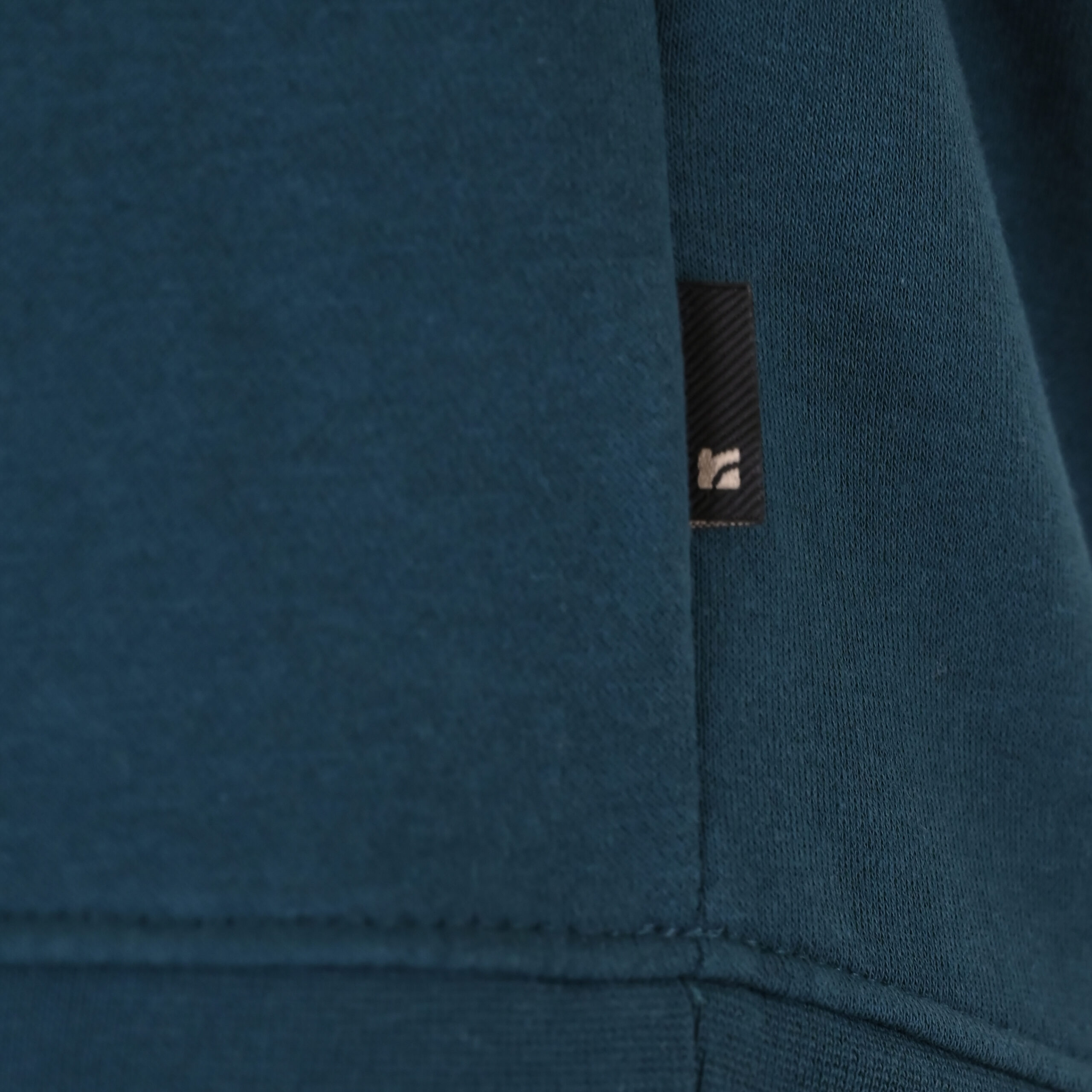 262RTOP-1103 HOODIE WITH PRESSED-EMBOSSED PRINT (BRUSHED FLEECE) DEEP TEAL - Image 6