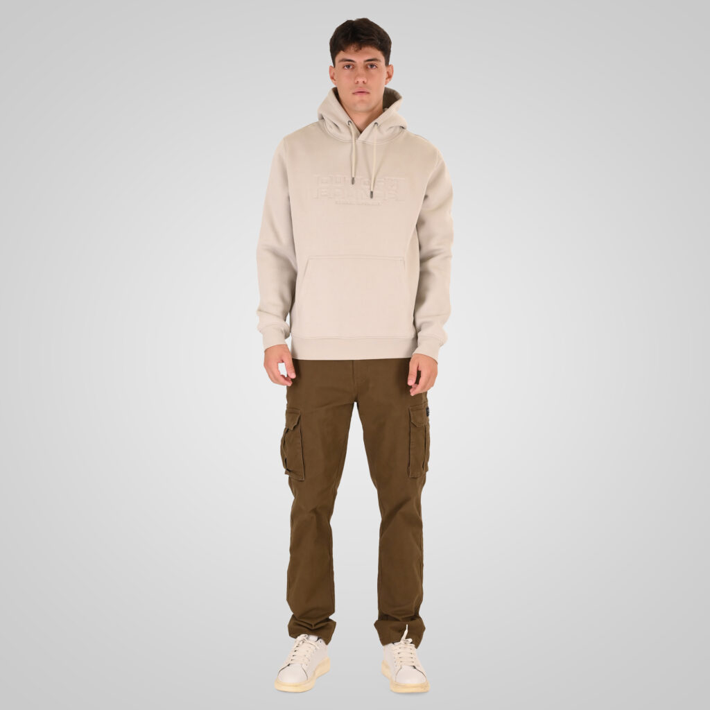 262RTOP-1103 HOODIE WITH PRESSED-EMBOSSED PRINT (BRUSHED FLEECE) ICE