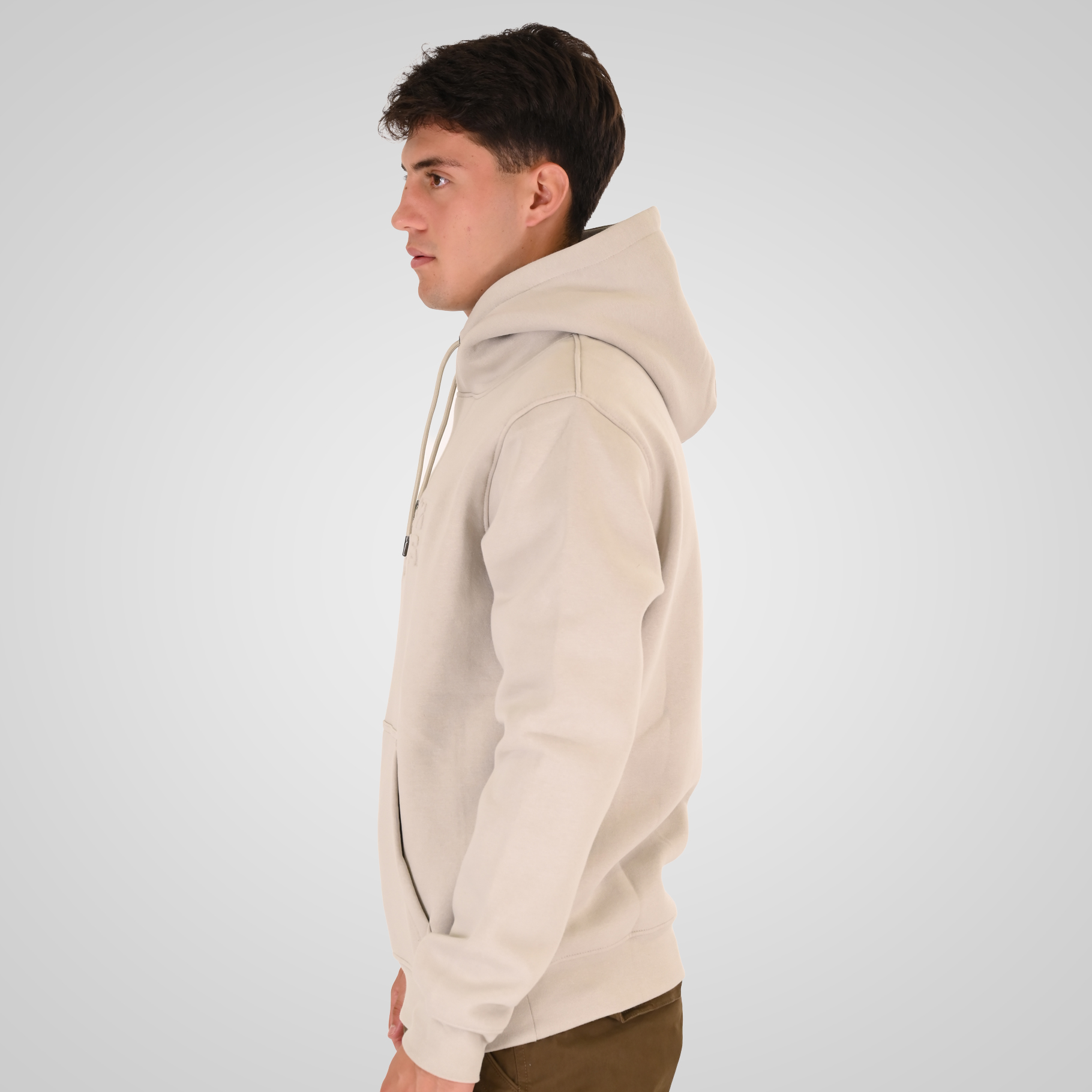 262RTOP-1103 HOODIE WITH PRESSED-EMBOSSED PRINT (BRUSHED FLEECE) ICE - Image 3