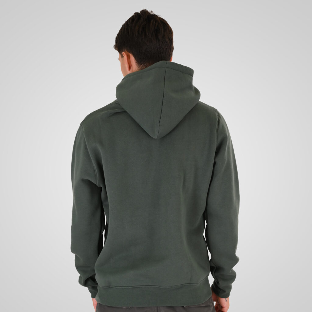 262RTOP-1103 HOODIE WITH PRESSED-EMBOSSED PRINT (BRUSHED FLEECE) MOSS GREEN