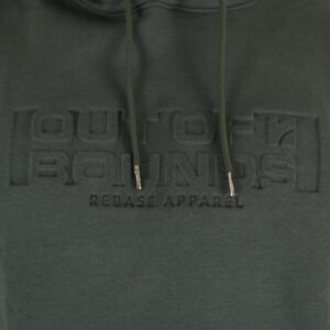 262RTOP-1103 HOODIE WITH PRESSED-EMBOSSED PRINT (BRUSHED FLEECE) MOSS GREEN - Image 5