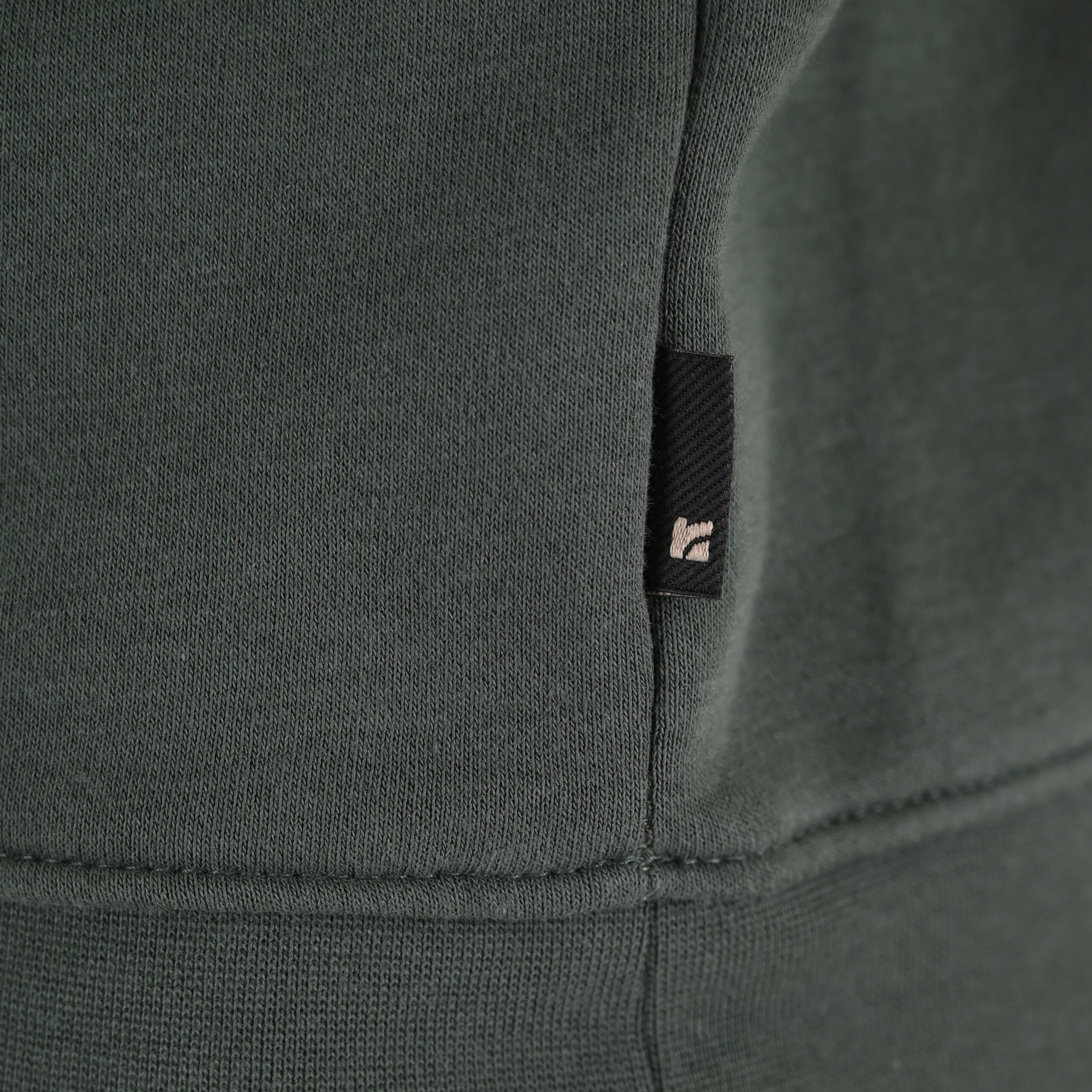262RTOP-1103 HOODIE WITH PRESSED-EMBOSSED PRINT (BRUSHED FLEECE) MOSS GREEN - Image 6
