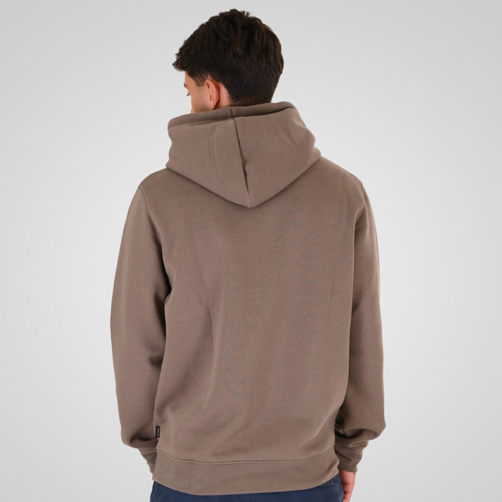 262RTOP-1103 HOODIE WITH PRESSED-EMBOSSED PRINT (BRUSHED FLEECE) TAUPE