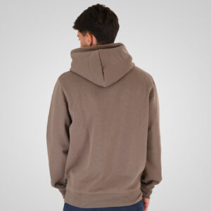 262RTOP-1103 HOODIE WITH PRESSED-EMBOSSED PRINT (BRUSHED FLEECE) TAUPE - Image 4