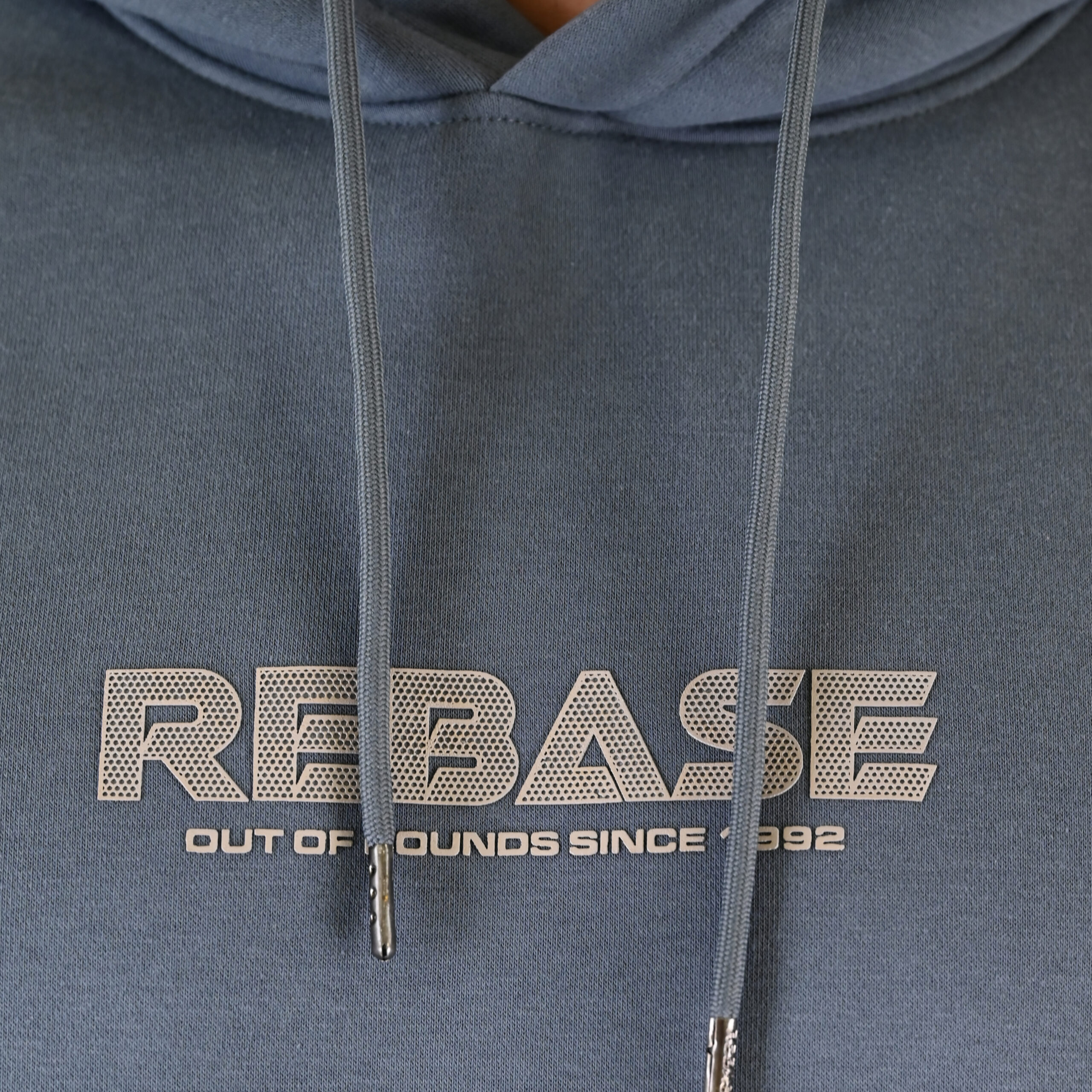 262RTOP-1105 HOODIE WITH 3D HIGH DENSITY PRINT (BRUSHED FLEECE) STONE BLUE - Image 5