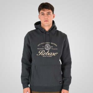 262RTOP-1106 HOODIE WITH MOTIF (BRUSHED FLEECE) ANTHRACITE