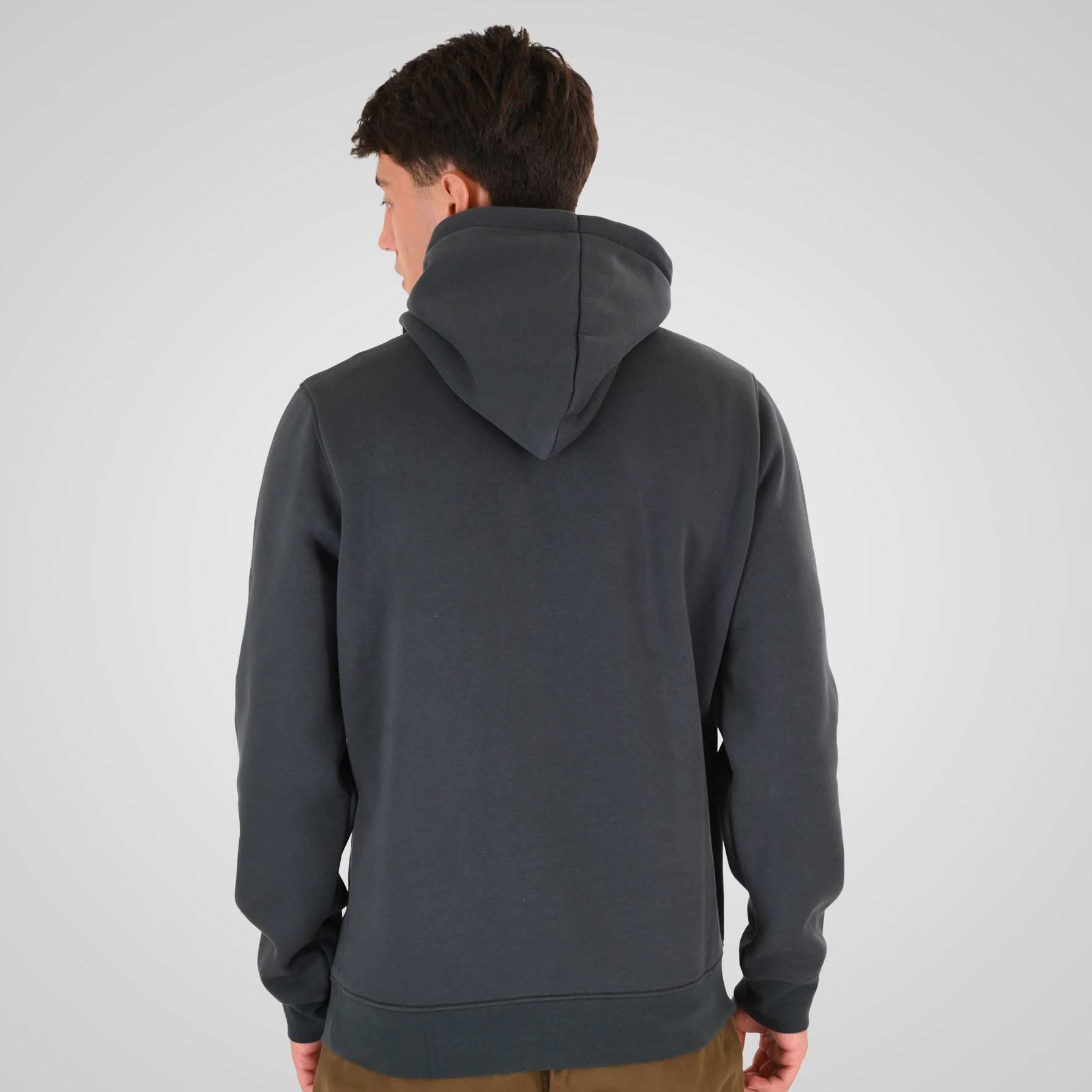 262RTOP-1106 HOODIE WITH MOTIF (BRUSHED FLEECE) ANTHRACITE - Image 4